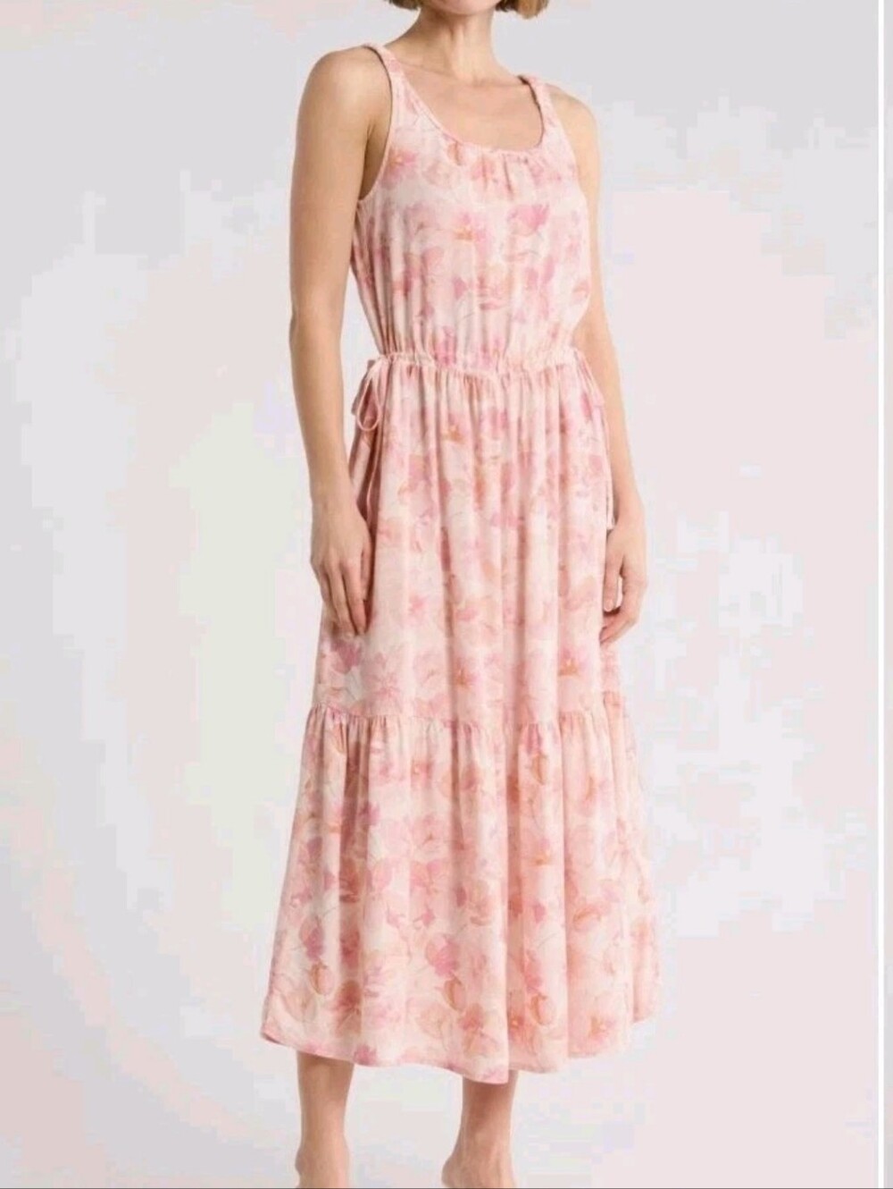 Splendid Size XS Sutton Pink Floral Print Sleeveless MaxiDress Msrp $198